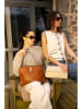 maison héritage PARIS Leder-Schultertasche "Talia" in Hellbraun - (B)31 x (H)25 x (T)11 cm