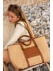 maison héritage PARIS Leder-Shopper "Malta" in Beige/ Hellbraun - (H)31 x (T)16 cm