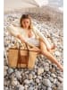 maison héritage PARIS Skórzany shopper bag "Malta" w kolorze beżowo-jasnobrązowym - 31 x 16 cm