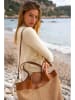 maison héritage PARIS Leder-Shopper "St Barths" in Beige/ Hellbraun - (B)49 x (H)38 x (T)16 cm