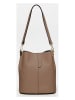 maison héritage PARIS Leder-Schultertasche "Bruna Graine"  in Beige - (B)26 x (H)23 x (T)16 cm