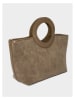 maison héritage PARIS Skórzany shopper bag "Saumur Suede" w kolorze szarobrązowym - 41 x 33 x 13 cm