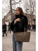 maison héritage PARIS Leder-Shopper "Loche Suede" in Hellbraun - (B)41 x (H)22 x (T)13 cm