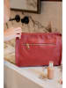 maison héritage PARIS Leder-Kosmetiktasche "Nami" in Rot - (B)29 x (H)22 x (T)7 cm