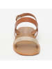 CALANK Leder-Sandalen in Hellbraun/ Gold