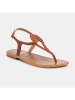CALANK Leder-Zehensandalen in Hellbraun