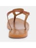 CALANK Leren teensandalen lichtbruin