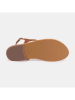 CALANK Leder-Zehensandalen in Hellbraun