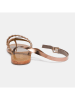 CALANK Leder-Zehensandalen in Gold/ Hellbraun