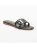 CALANK Leren slippers zwart