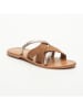 CALANK Leren slippers goudkleurig/lichtbruin