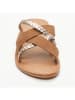 CALANK Leren slippers goudkleurig/lichtbruin