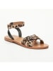 CALANK Leder-Sandalen in Schwarz/ Beige/ Braun