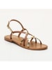 CALANK Leder-Sandalen in Hellbraun/ Gold