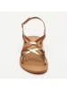 CALANK Leren sandalen lichtbruin/goudkleurig