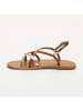 CALANK Leren sandalen lichtbruin/goudkleurig
