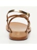 CALANK Leren sandalen lichtbruin/goudkleurig