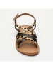 CALANK Leder-Sandalen in Schwarz/ Beige/ Braun