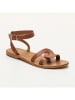 CALANK Leder-Sandalen in Hellbraun