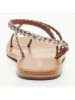 CALANK Leder-Zehensandalen in Gold