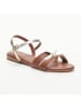 CALANK Leder-Sandalen in Gold/ Hellbraun
