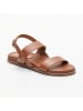 CALANK Leder-Sandalen in Hellbraun