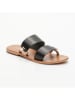 CALANK Leder-Pantoletten in Schwarz/ Gold