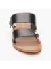 CALANK Leder-Pantoletten in Schwarz/ Gold