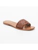 CALANK Leren slippers lichtbruin