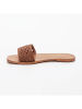 CALANK Leren slippers lichtbruin