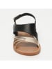 CALANK Leren sandalen zwart/goudkleurig