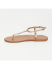 CALANK Leder-Zehensandalen in Gold