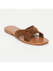 CALANK Leren slippers lichtbruin