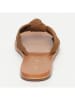 CALANK Leren slippers lichtbruin