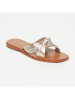 CALANK Leren slippers goudkleurig