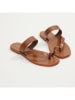 CALANK Leren teenslippers lichtbruin