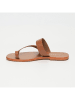 CALANK Leren teenslippers lichtbruin