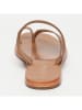 CALANK Leren teenslippers lichtbruin