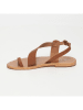 CALANK Leren teensandalen lichtbruin
