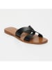 CALANK Leren slippers zwart