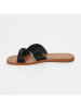CALANK Leren slippers zwart