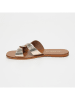 CALANK Leder-Pantoletten in Gold