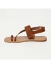 CALANK Leder-Zehensandalen in Hellbraun