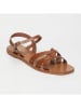 CALANK Leder-Sandalen in Hellbraun