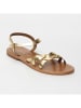 CALANK Leder-Sandalen in Gold