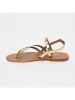 CALANK Leren teensandalen goudkleurig