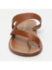 CALANK Leren teenslippers lichtbruin