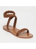 CALANK Leder-Sandalen in Hellbraun