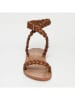 CALANK Leder-Sandalen in Hellbraun