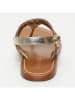 CALANK Leren teensandalen goudkleurig